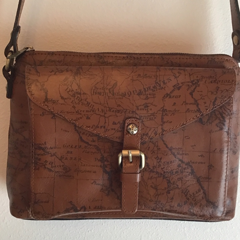 ✔️Patricia Nash Map Brown Crossbody Bag